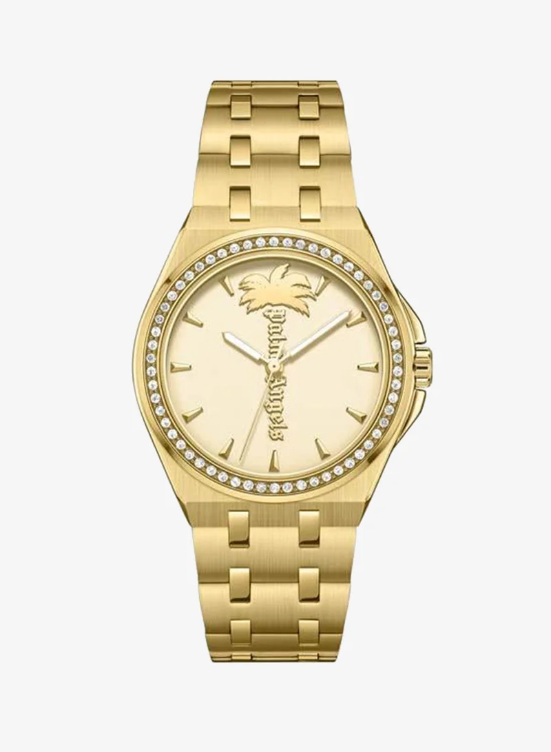 Palm Angels Lunaire Gold Dial Gold Stainless Steel Bracelet Analog Watch for Women, 34mm