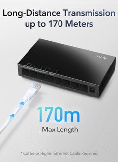 cudy Cudy GS108 8 Port Gigabit Unmanaged Ethernet Network Switch , Ethernet Splitter Plug & Play Fanless Metal Design  - Image 3