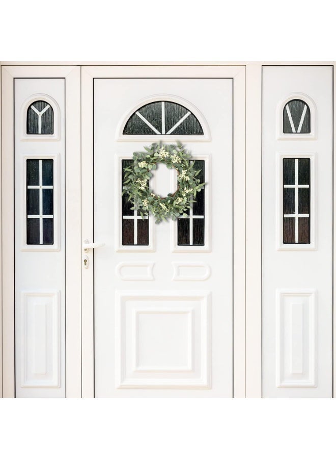 Eucalyptus Wreath - 33cm Round Wall Decor with Free Hanging Cord, Home Hanging Ornament (Artificial Greenery) Suitable for Porch Walls/Windows/Holiday Decorations/Farmhouse Porches/Patios/Garden Accents, Christmas - Image 3