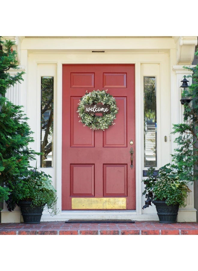 Eucalyptus Wreath - 33cm Round Wall Decor with Free Hanging Cord, Home Hanging Ornament (Artificial Greenery) Suitable for Porch Walls/Windows/Holiday Decorations/Farmhouse Porches/Patios/Garden Accents, Christmas - Image 2