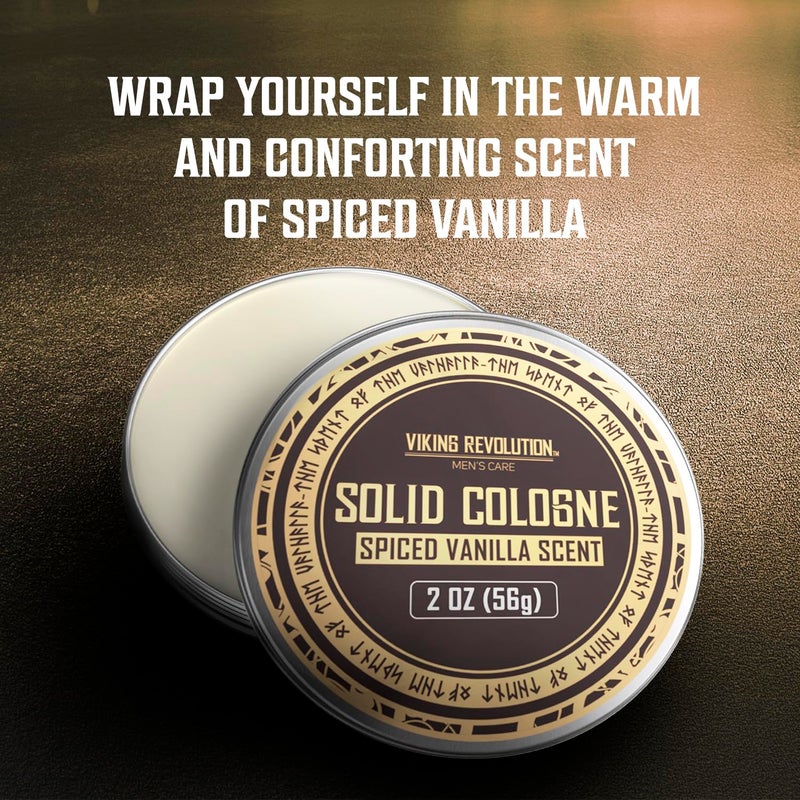 Viking Revolution Spiced Vanilla Solid Cologne for Men - 2 Oz Balm Cologne Travel Wax (Spiced Vanilla) - Image 4