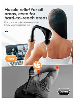 JIAHANG Massage Gun with Upgraded Extension Handle, 10MM Massage Gun Deep Tissue, Back Massager, Muscles/Neck/Shoulders/Waist/Legs Massager Portable for Pain Relief, 4 Massage Heads & 5 Speed Levels  - Image 2