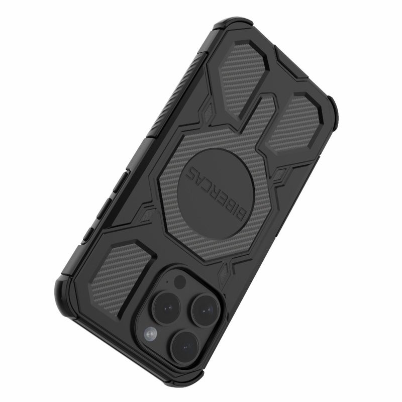 BIBERCAS For Iphone 15 Pro Max Real Color Series Magsafe Shockproof Phone Case(Black) - Image 4