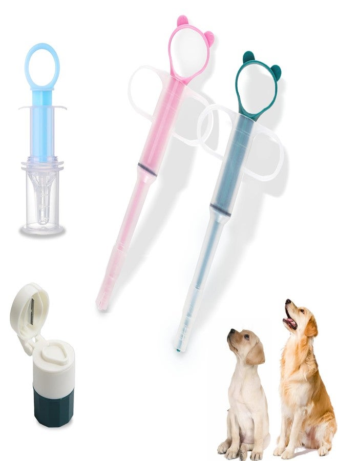 Aorplim 4-in-1 Set Cat Pill Shooter and Dog Pill Shooter, Liquid Medicine Dispenser and Pill Crusher and Cutter, Feed Pills, Water and Milk, Reusable for Puppies and Kittens(Piller+ Cutter+ Grinder) - Image 1