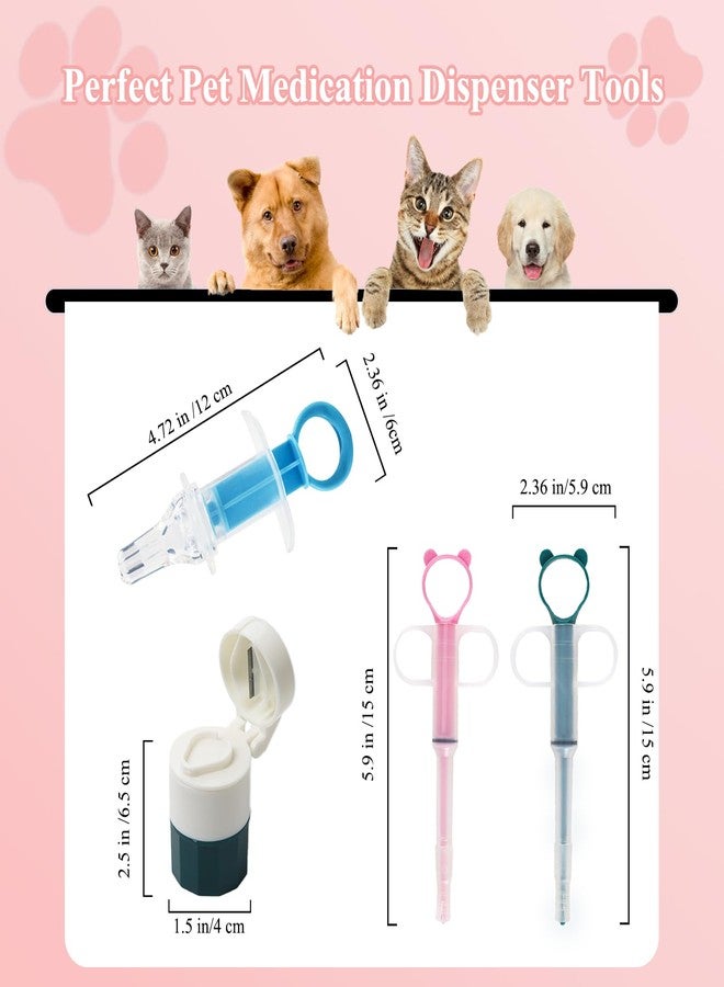 Aorplim 4-in-1 Set Cat Pill Shooter and Dog Pill Shooter, Liquid Medicine Dispenser and Pill Crusher and Cutter, Feed Pills, Water and Milk, Reusable for Puppies and Kittens(Piller+ Cutter+ Grinder) - Image 2