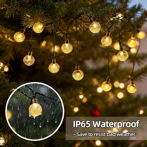 COLBEX 20 LED Solar Globe String Lights from Waterproof Outdoor Fairy Lights with 8 Modes | Warm White Decorative Lights for Garden, Patio, Balcony & Festive Decor - Image 3