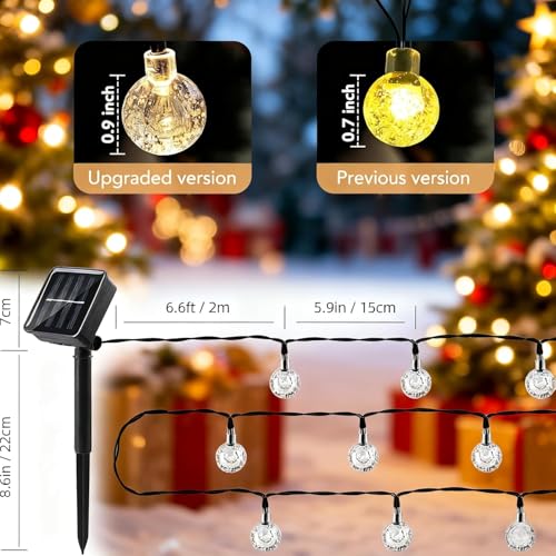 COLBEX 20 LED Solar Globe String Lights from Waterproof Outdoor Fairy Lights with 8 Modes | Warm White Decorative Lights for Garden, Patio, Balcony & Festive Decor - Image 2