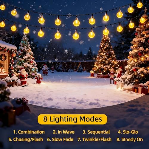 COLBEX 20 LED Solar Globe String Lights from Waterproof Outdoor Fairy Lights with 8 Modes | Warm White Decorative Lights for Garden, Patio, Balcony & Festive Decor - Image 4