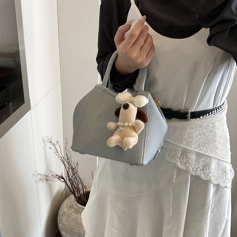 Fashion Litchi Pattern Portable Vegetable Basket Bag Women'S Spring Hand Bucket Bag All-Match Crossbody Bag - Image 3