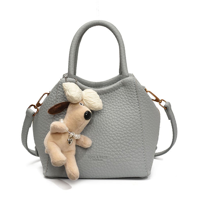 Fashion Litchi Pattern Portable Vegetable Basket Bag Women'S Spring Hand Bucket Bag All-Match Crossbody Bag - Image 1