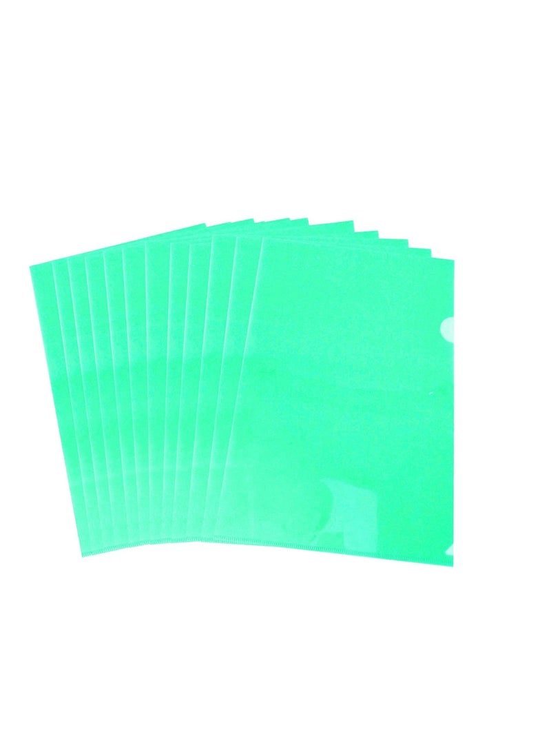 MARKQ حافظة بلاستيكية A4، مجلدات من نوع L، جيوب مشاريع شفافة، غلاف مستندات ورقية للمكتب، تخزين ورق، أخضر (عبوة من 12)  - Image 1