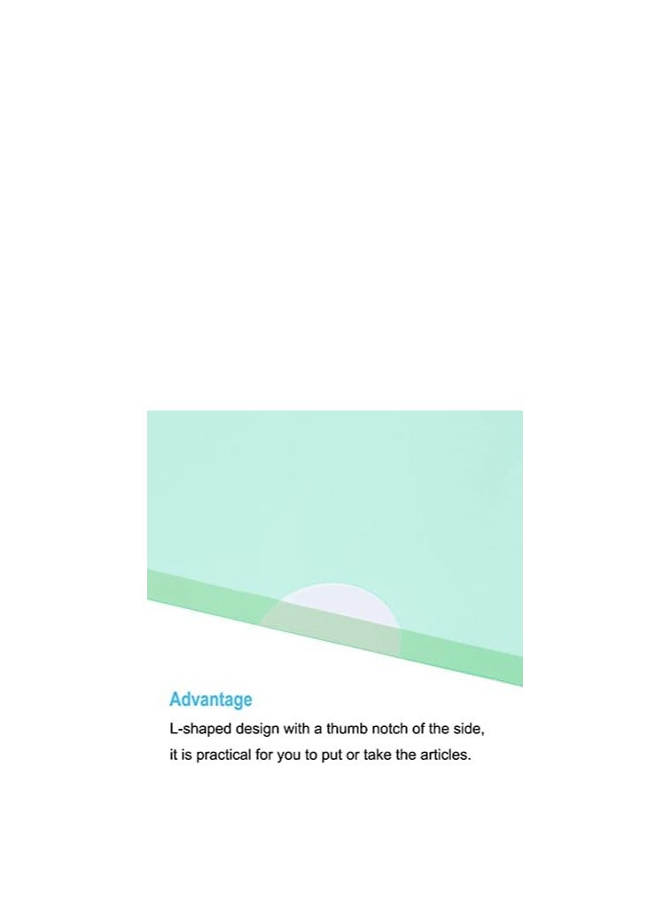 MARKQ حافظة بلاستيكية A4، مجلدات من نوع L، جيوب مشاريع شفافة، غلاف مستندات ورقية للمكتب، تخزين ورق، أخضر (عبوة من 12)  - Image 4