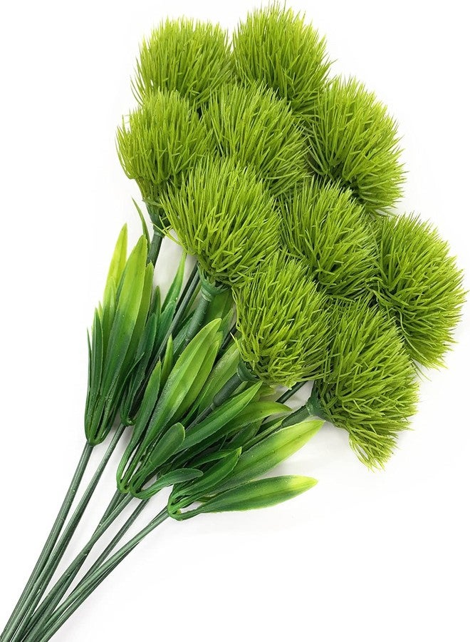 LOVENIMEN Artificial Dandelion Flowers (Green 10 Pcs) Plastic Plants Shrubs Bushes Fake Grass Wedding Indoor Outdoor Home Garden Verandah Centerpieces Arrangements Party Decoration Planting Filler - Image 1