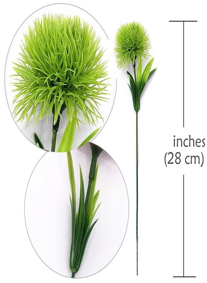 LOVENIMEN Artificial Dandelion Flowers (Green 10 Pcs) Plastic Plants Shrubs Bushes Fake Grass Wedding Indoor Outdoor Home Garden Verandah Centerpieces Arrangements Party Decoration Planting Filler - Image 4