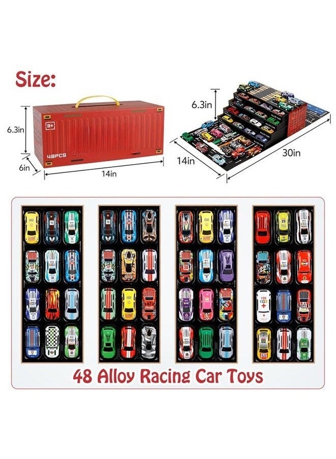 XiuWoo 48pcs Pull Back Cars Set,Alloy Racing Car Toys,Bulk Mental Trucks Toy Vehicles Set,Toy Cars for Kids Ages 3-8 Goodie Bag Stuffers Mini Cars Party Favors for Kids Boys and Girls - Image 4