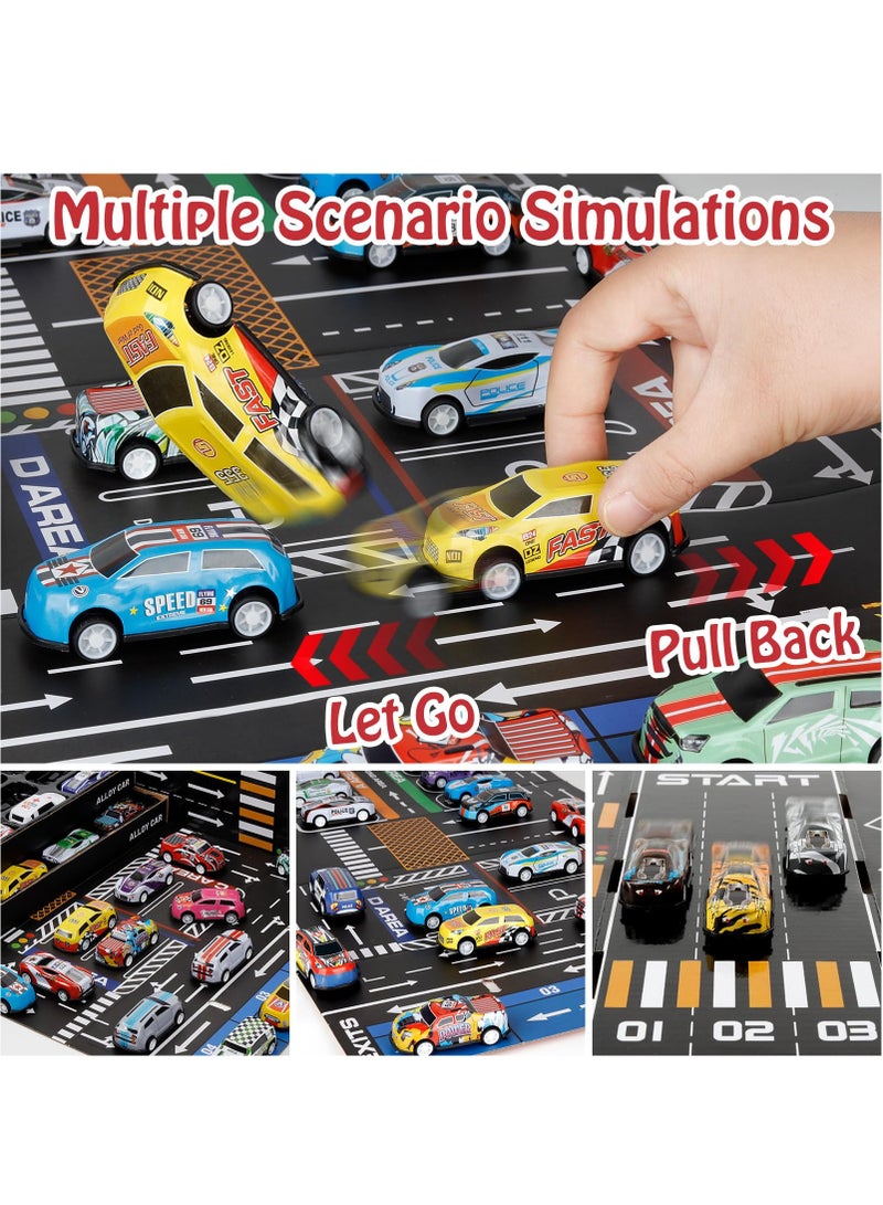 XiuWoo 48pcs Pull Back Cars Set,Alloy Racing Car Toys,Bulk Mental Trucks Toy Vehicles Set,Toy Cars for Kids Ages 3-8 Goodie Bag Stuffers Mini Cars Party Favors for Kids Boys and Girls - Image 3