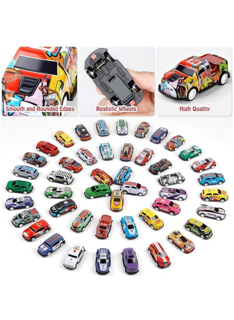 XiuWoo 48pcs Pull Back Cars Set,Alloy Racing Car Toys,Bulk Mental Trucks Toy Vehicles Set,Toy Cars for Kids Ages 3-8 Goodie Bag Stuffers Mini Cars Party Favors for Kids Boys and Girls - Image 5