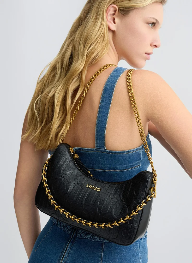 Liu Jo Black Shoulder Bag With Logo