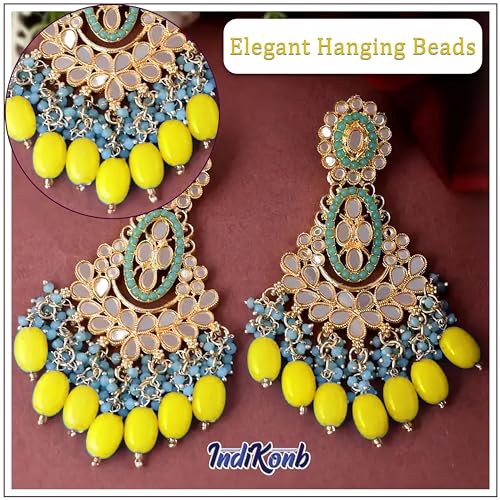 INDIKONB Chocolate Shape Lariya Bead for Blouse, Embroidery Saree – 100 Pcs Plastic Beads for Embroidery Work, Saree Kuchu Beads, Blouse Work Accessories (Yellow) - Image 3