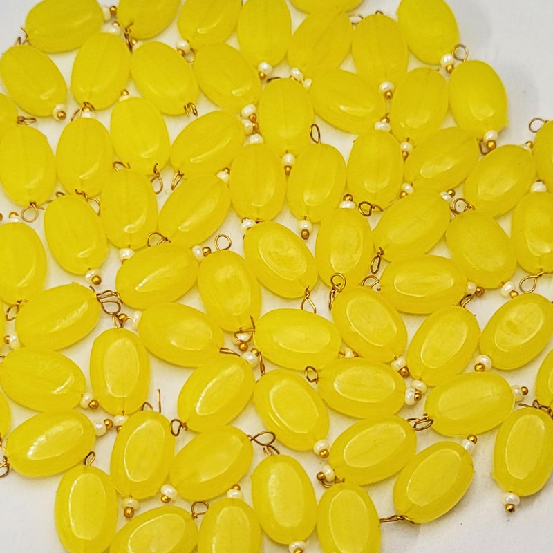 INDIKONB Chocolate Shape Lariya Bead for Blouse, Embroidery Saree – 100 Pcs Plastic Beads for Embroidery Work, Saree Kuchu Beads, Blouse Work Accessories (Yellow) - Image 5