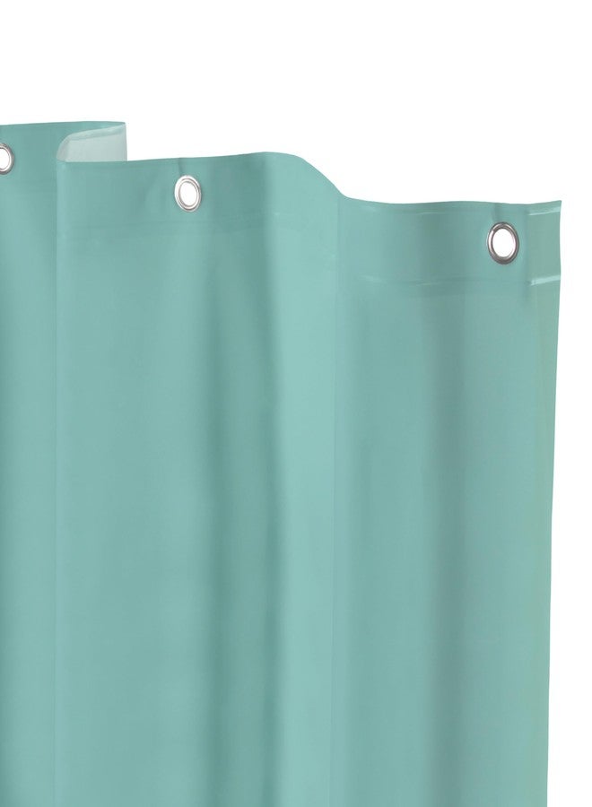 Kenney KN61437 Medium Weight 5 Gauge Waterproof PEVA Shower Curtain Liner with Rust-Resistant Metal Grommets and Weighted Magnetic Hem for Bathroom, 70" W x 72" H, Dusty Blue, 1-Pack - Image 1