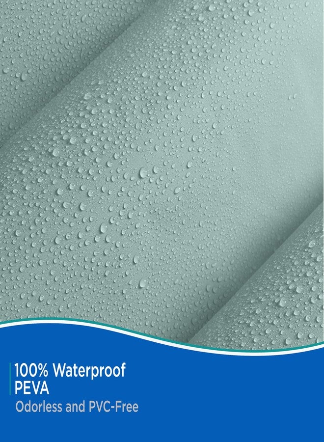 Kenney KN61437 Medium Weight 5 Gauge Waterproof PEVA Shower Curtain Liner with Rust-Resistant Metal Grommets and Weighted Magnetic Hem for Bathroom, 70" W x 72" H, Dusty Blue, 1-Pack - Image 5