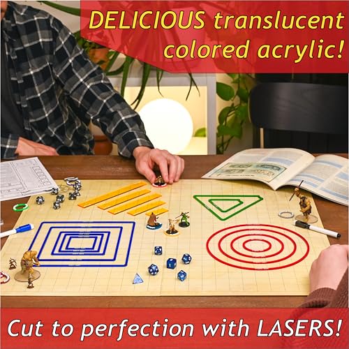 Futhark Area of Effect Spell Templates, Set of 16 - Acrylic DND AOE Damage Marker Compatible with Dungeons & Dragons and Other RPGs - Image 3