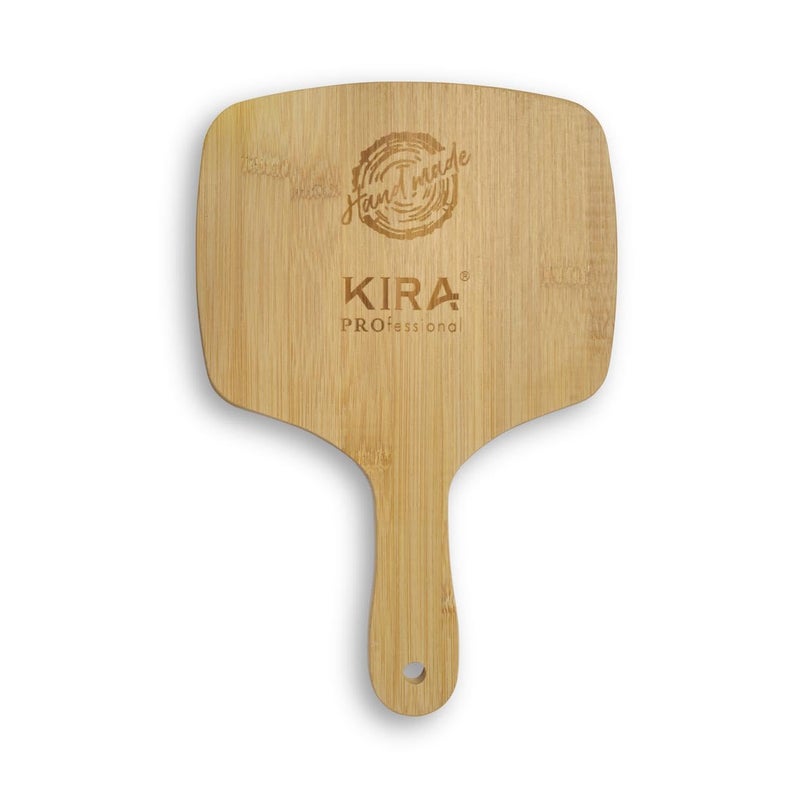 KIRA KIRA Wooden Handle Mirror Square Shape for Shaving Makeup Grooming Portable Handheld Modern Beauty Hand Mirror with Hanging Dressing Table Travel Kit Or Bathroom - Image 2