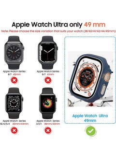 Generic Apple Watch Ultra 49mm Shockproof Hard Case, Ultra Thin Lightweight Electroplating Hard PC Frame Cover Frosted Texture Half Pack Protective Case (Blue)  - Image 2