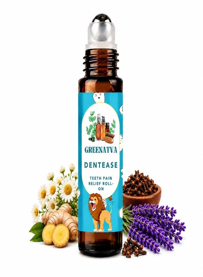 Greenatva Dentease by Greenatva - Natural Dental Pain Relief Roll On, Effective Toothache Relief for Adults & Children 4+ years, Ginger, Chamomile, Clove Oils Based, 10ml, Plant based, Kids and Travel Essential - Image 1