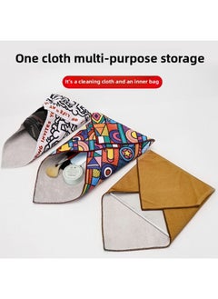 Generic Hundred Patch Cloth Camera Liner Bag Magic Folding Cloth Micro Single SLR Lens Wrapping Cloth Bag Storage Protection Cosmetic Bag-Colour:Cartoon Animation-Size:35cm*35cm  - Image 2