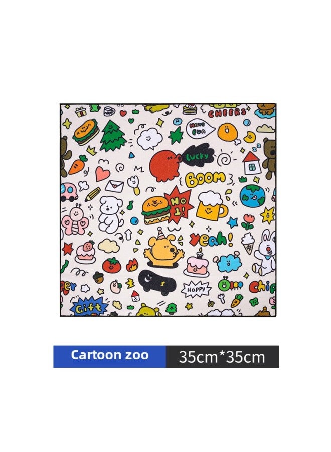 Hundred Patch Cloth Camera Liner Bag Magic Folding Cloth Micro Single SLR Lens Wrapping Cloth Bag Storage Protection Cosmetic Bag-Colour:Cartoon Animation-Size:35cm*35cm  - Image 1