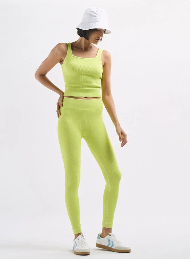 Splash FAV Ribbed Cropped Tank Top with Square Neck