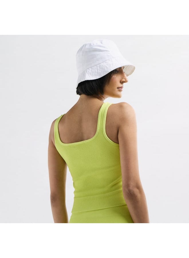 FAV Ribbed Cropped Tank Top with Square Neck  - Image 3