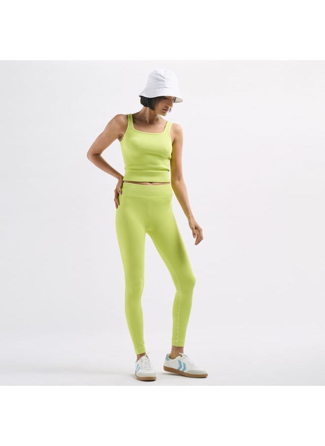 FAV Ribbed Cropped Tank Top with Square Neck  - Image 2