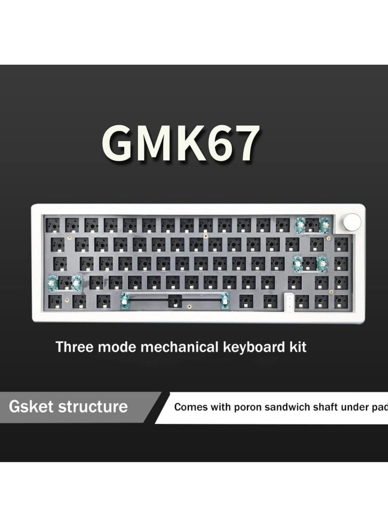 GMK67 Hot Swappable RGB Backlight Mechanical Keyboard Kit Bluetooth 2.4G Wireless 3 Customized DIY Keyboard White