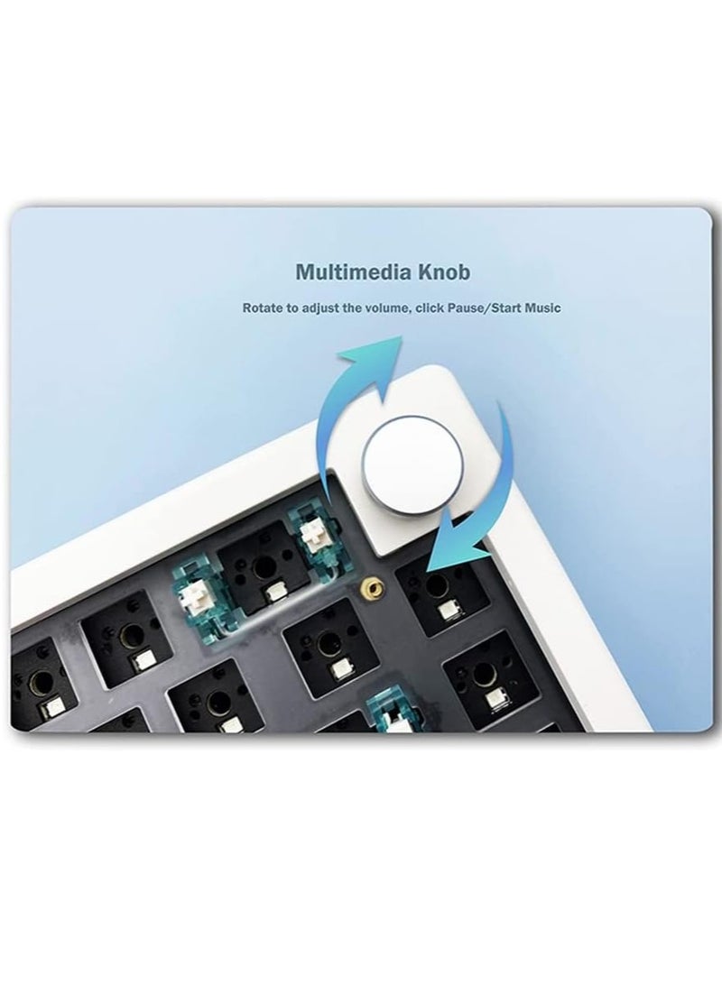 GMK67 Hot Swappable RGB Backlight Mechanical Keyboard Kit Bluetooth 2.4G Wireless 3 Customized DIY Keyboard White