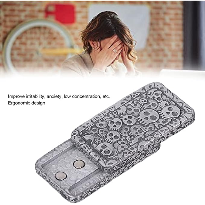 Nurnesy Skull Pattern ADHD, Anxiety Stress Relief Push Slider Sensory Toy Metal, with Unique Magnets, Great for Adults and Kids at Home, Office or Travel, for Improving Concentration - Image 3