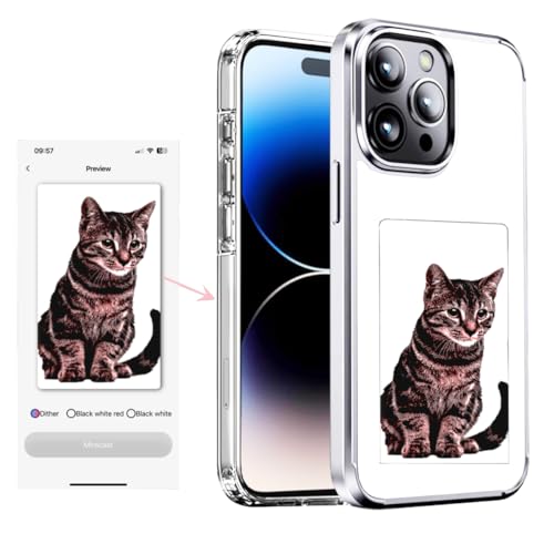 KSOPUERT Smart Ink Screen Phone Case Classic White fit for iPhone 13 iPhone 14 Protection 35 Inch Ink Display Image in Ink Phone Case - Image 1