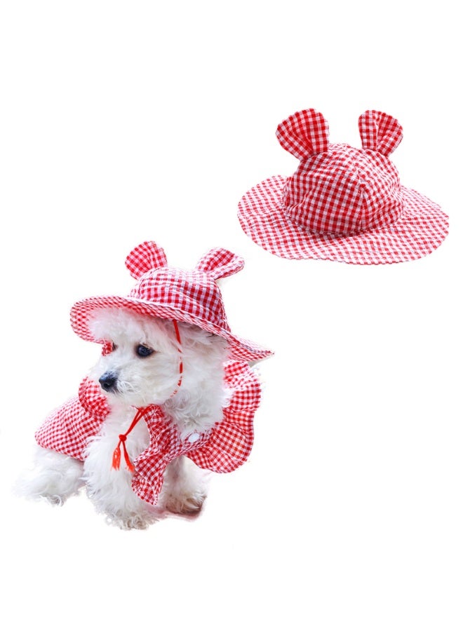 قبعة أذن لطيفة للحيوانات الأليفة قبعات شمسية قبعة بفيزور للقطط والكلاب الصغيرة - Image 1