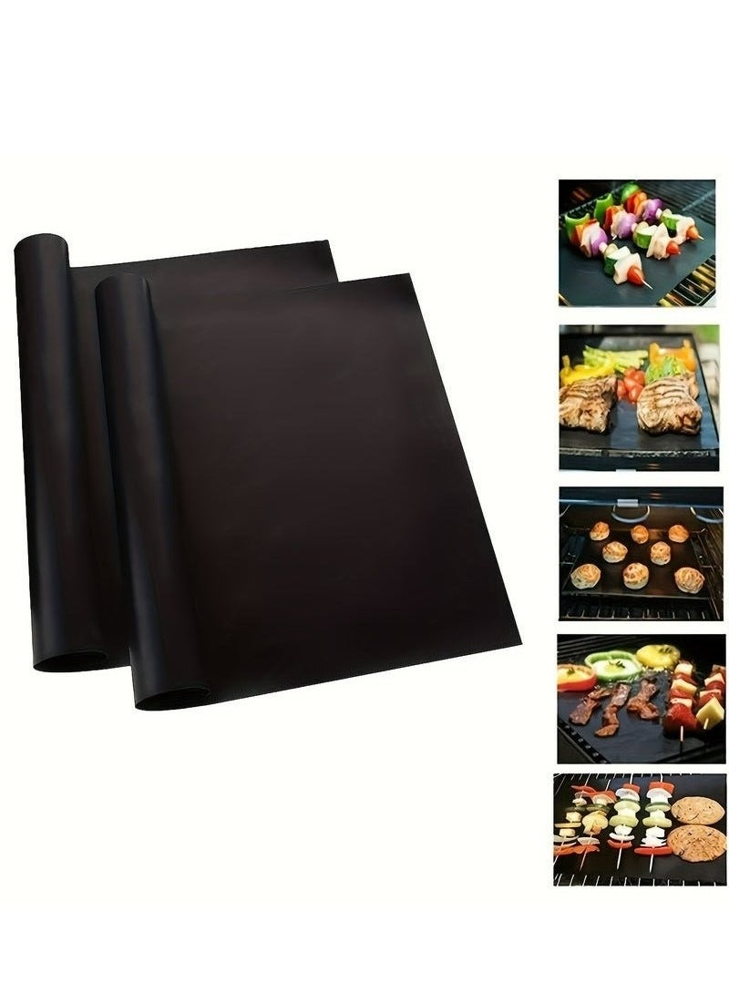 KENSON 2pcs, Oven Mat, Non Stick Oven Liners For Bottom Of Electric Oven, Thick Heavy Duty Oven Liners For Bottom Of Oven, Reusable Oven Mat, Oven Liner For Electric Gas Grill, Party Favors - Image 2