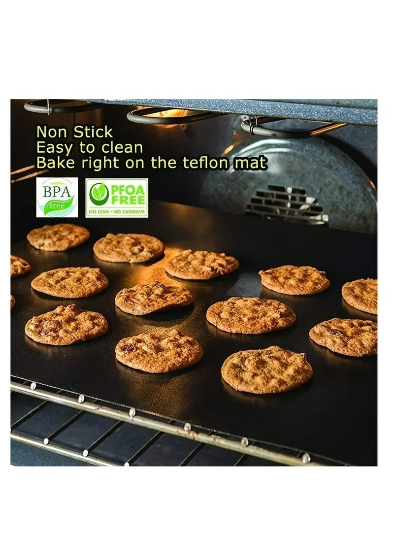 KENSON 2pcs, Oven Mat, Non Stick Oven Liners For Bottom Of Electric Oven, Thick Heavy Duty Oven Liners For Bottom Of Oven, Reusable Oven Mat, Oven Liner For Electric Gas Grill, Party Favors - Image 3