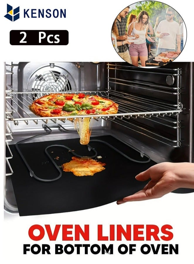 KENSON 2pcs, Oven Mat, Non Stick Oven Liners For Bottom Of Electric Oven, Thick Heavy Duty Oven Liners For Bottom Of Oven, Reusable Oven Mat, Oven Liner For Electric Gas Grill, Party Favors - Image 1