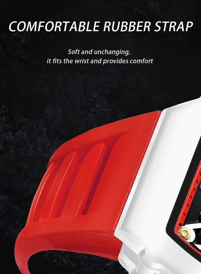 ONOLA Men's Fashion Quartz Watch - Red Strap Design, 30M Water Resistance, Suitable for Casual Wear, Gym Sessions & Social Events - Image 4