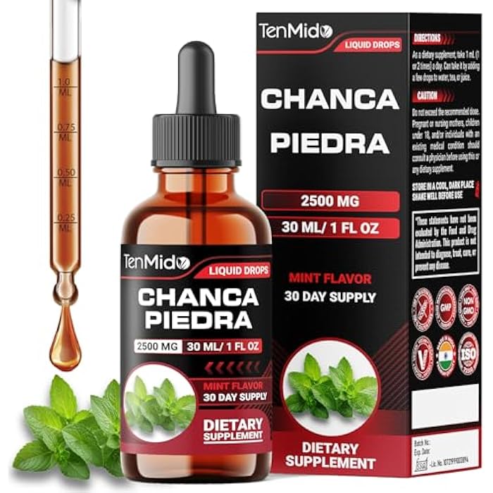 Tenmido Chanca Piedra Stone Breaker Drops 2500mg - Herbal Extract Liquid Supplement | Alcohol-Free, Vegan, Non-GMO - 30ml 1 Fl OZ - Image 1