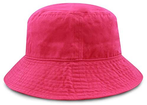 Missby® Unisex Cotton Packable Summer Long Brim Sun Hat (Pink) - Image 2
