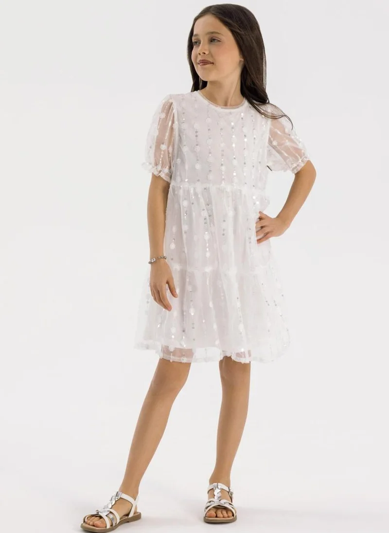 MINOTI Girls Tulle Dress with Sequins