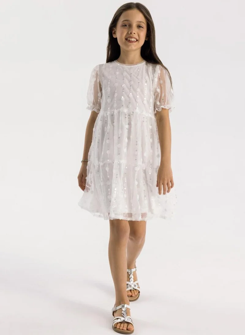 MINOTI Girls Tulle Dress with Sequins