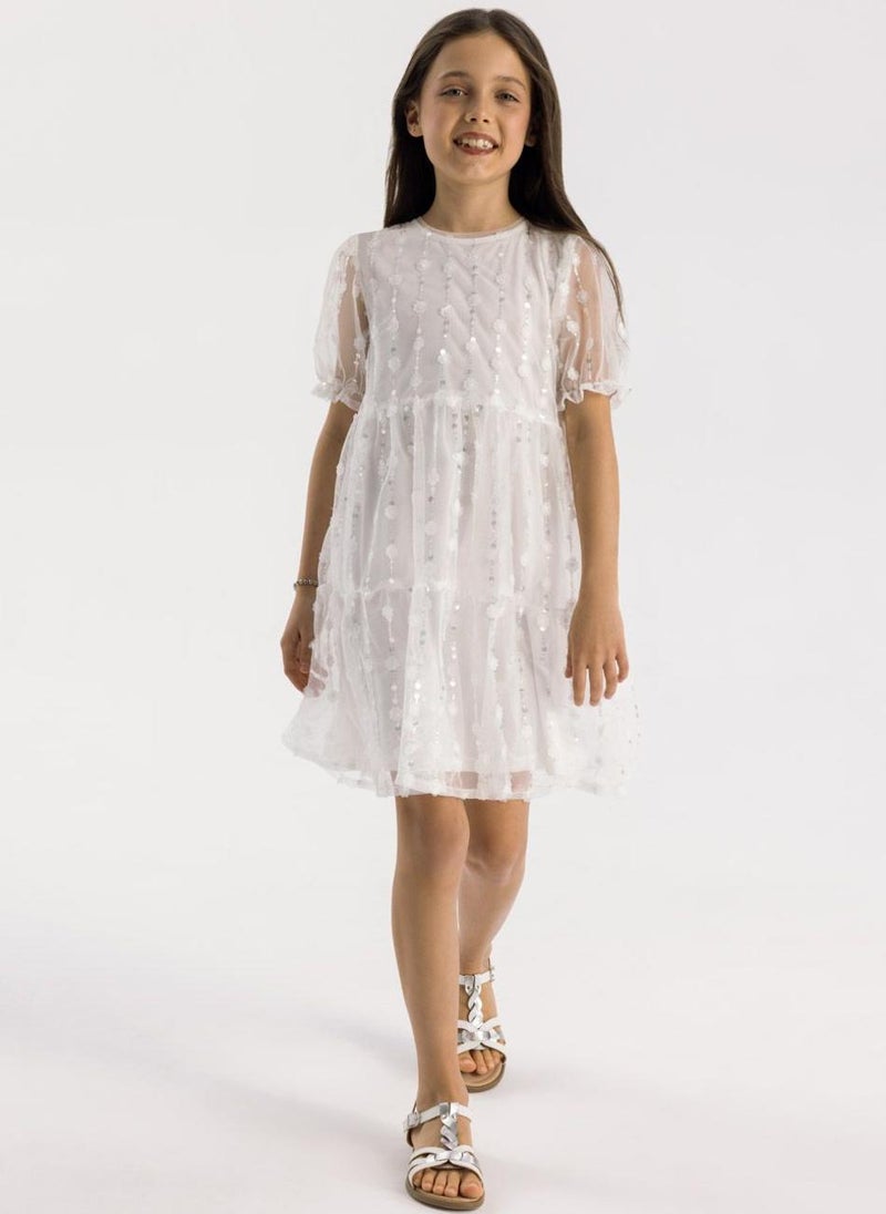 مينوتي فستان تول مزين بالترتر للبنات - Image 2