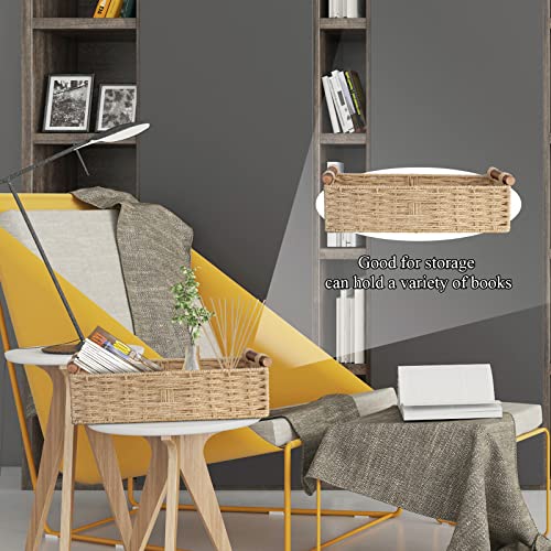 STOBSK Round Paper Rope Storage Basket with Handle, Beige, 14.5in x 6.6in x 3.74in - Image 4